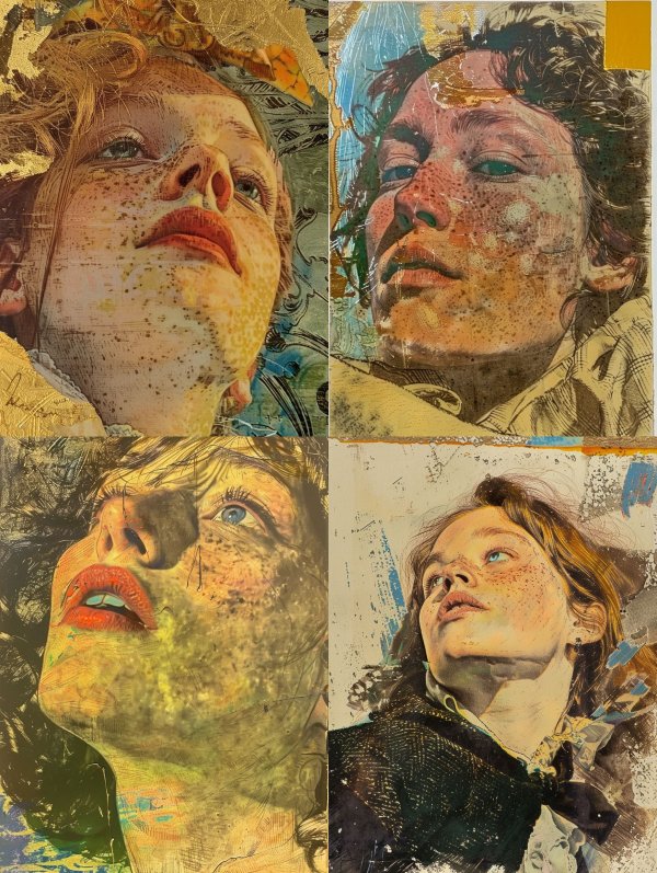Textured Portraits of Ethereal Gazes