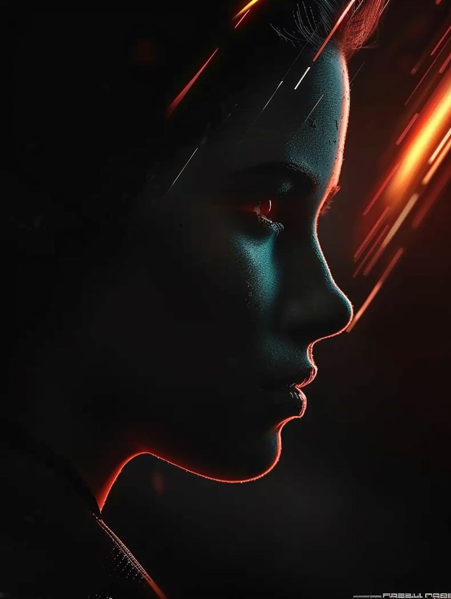 Futuristic Cybernetic Elegance Portrait - Image 2