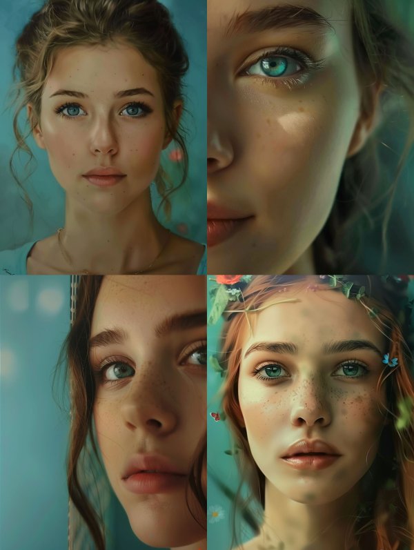 Ethereal Gazes: A Study in Digital Beauty