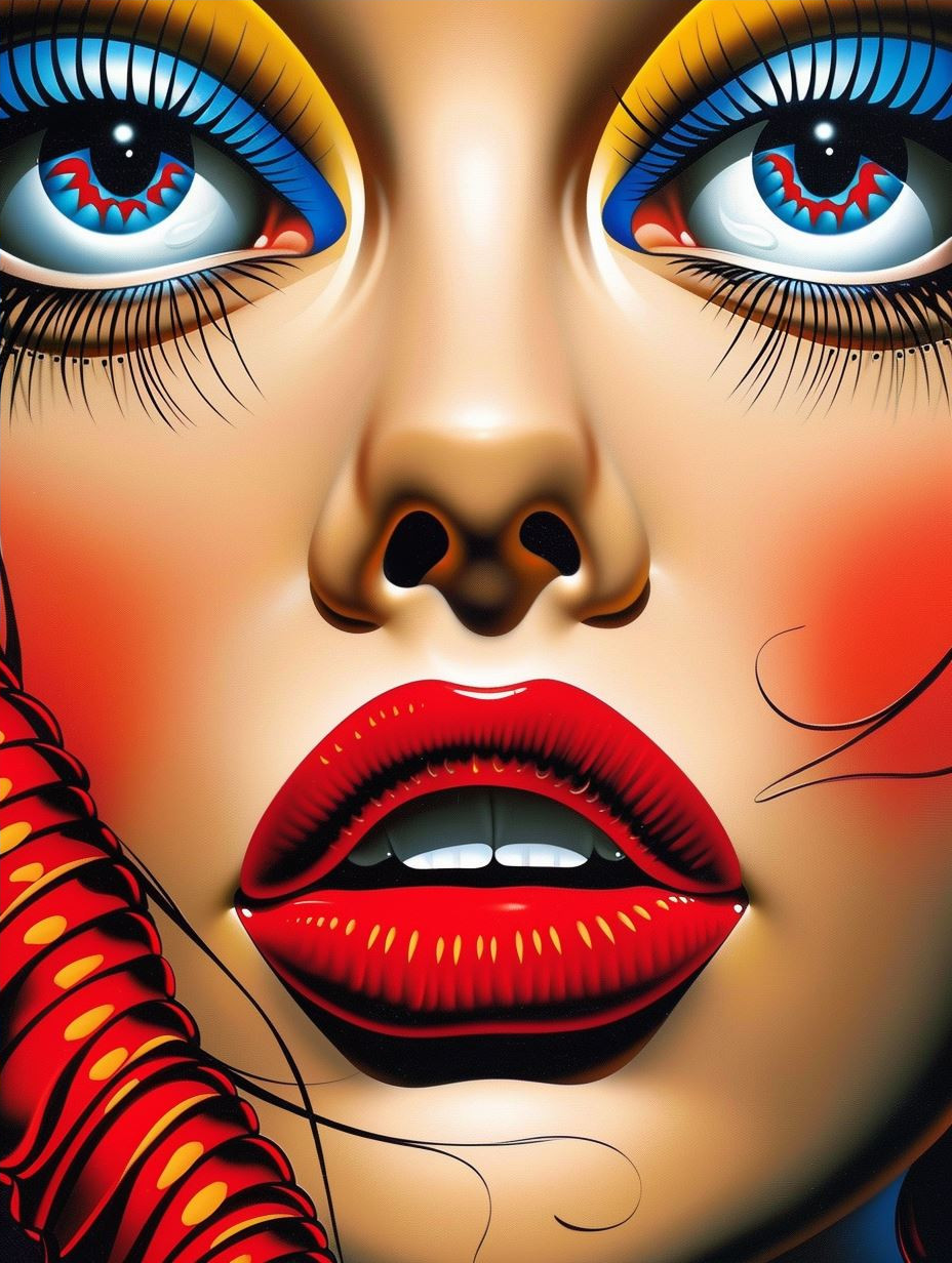 Vibrant Surrealist Facial Art - Image 4