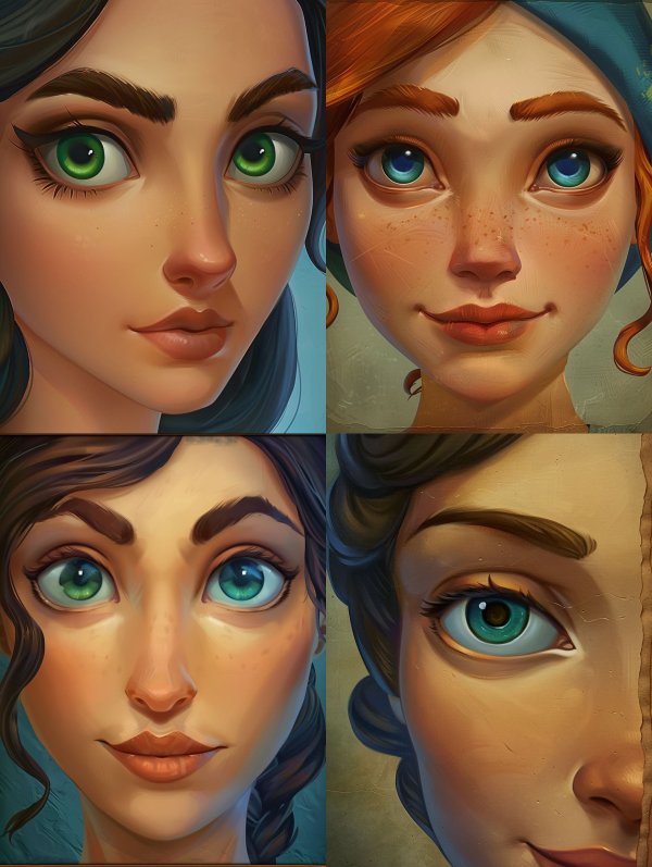 Enchanting Gaze: Stylized Digital Portraits