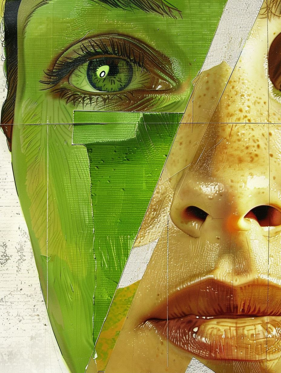 Fragmented Neon Gaze
