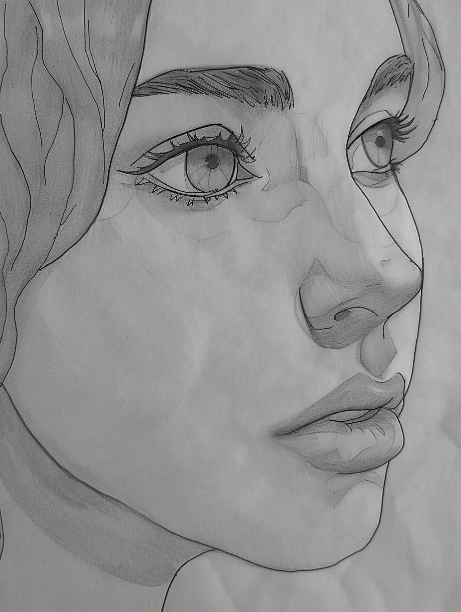 Artistic Journey: From Sketch to Digital Portrait - Image 1