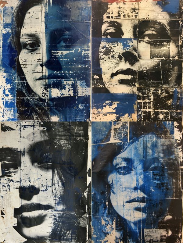 Fragmented Visions in Blue