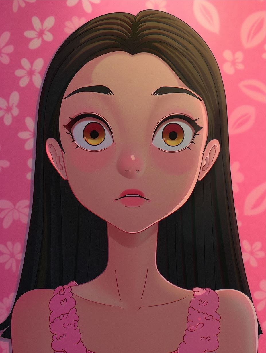 Vintage Stylized Anime Portrait - Image 3