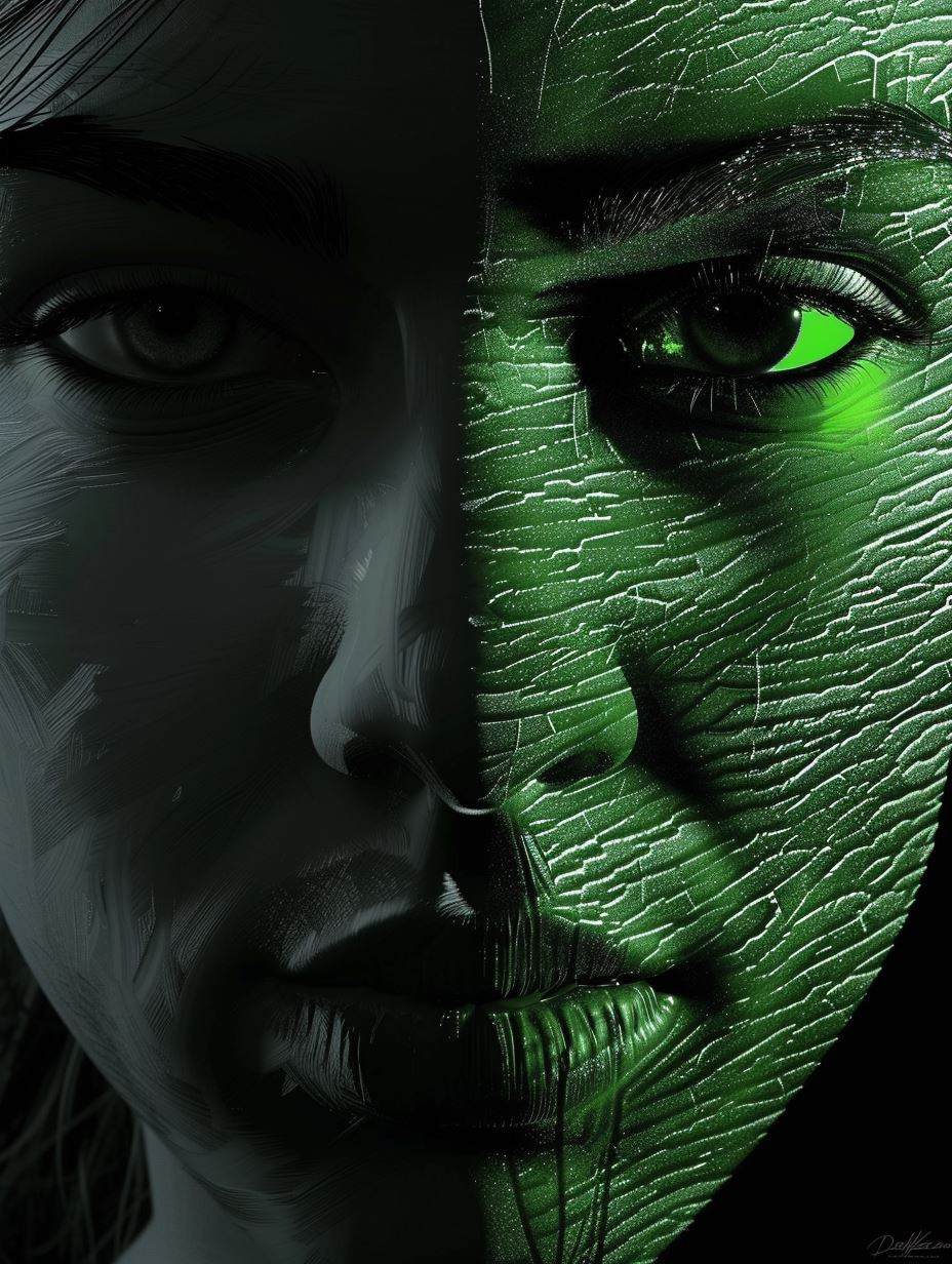 Surreal Monochromatic Green Gaze - Image 3