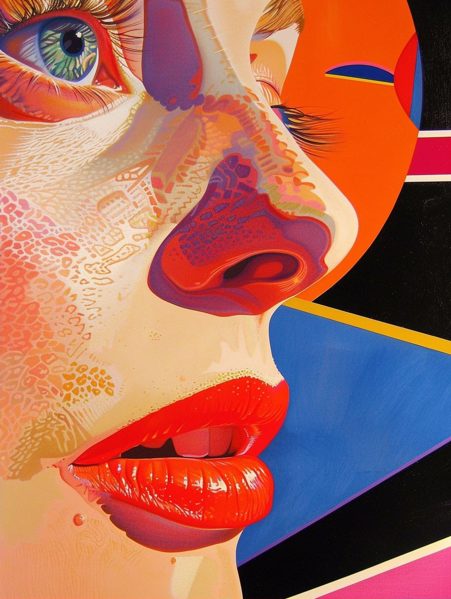 Vibrant Neon Portrait Collage - Image 2