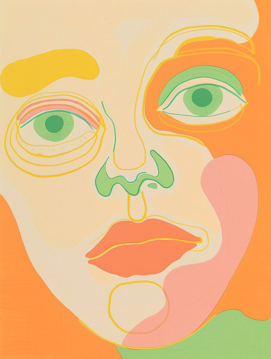 Abstract Faces in Vibrant Color - Image 1