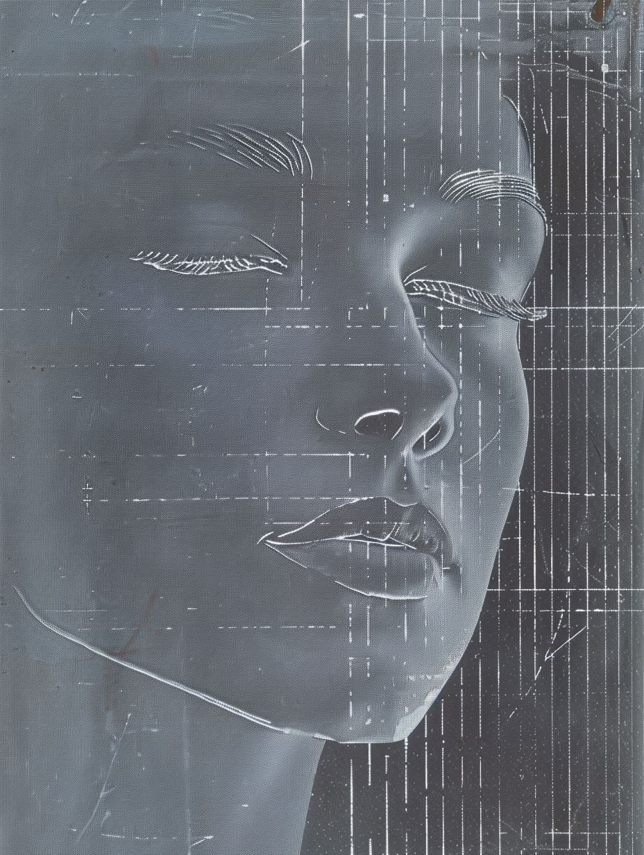 Ethereal Digital Fragment Portrait - Image 1