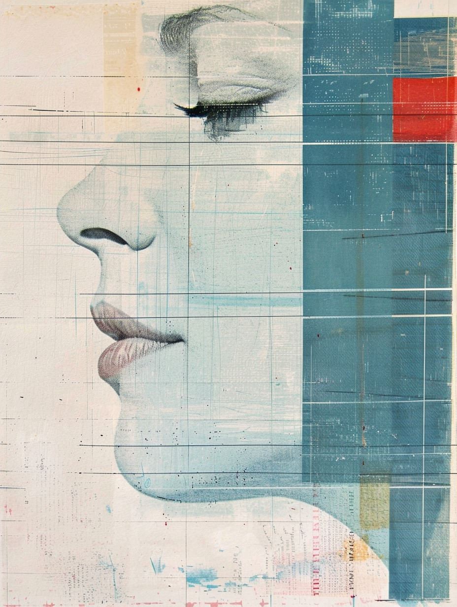 Fragmented Gazes in Blue and Grey - Image 2