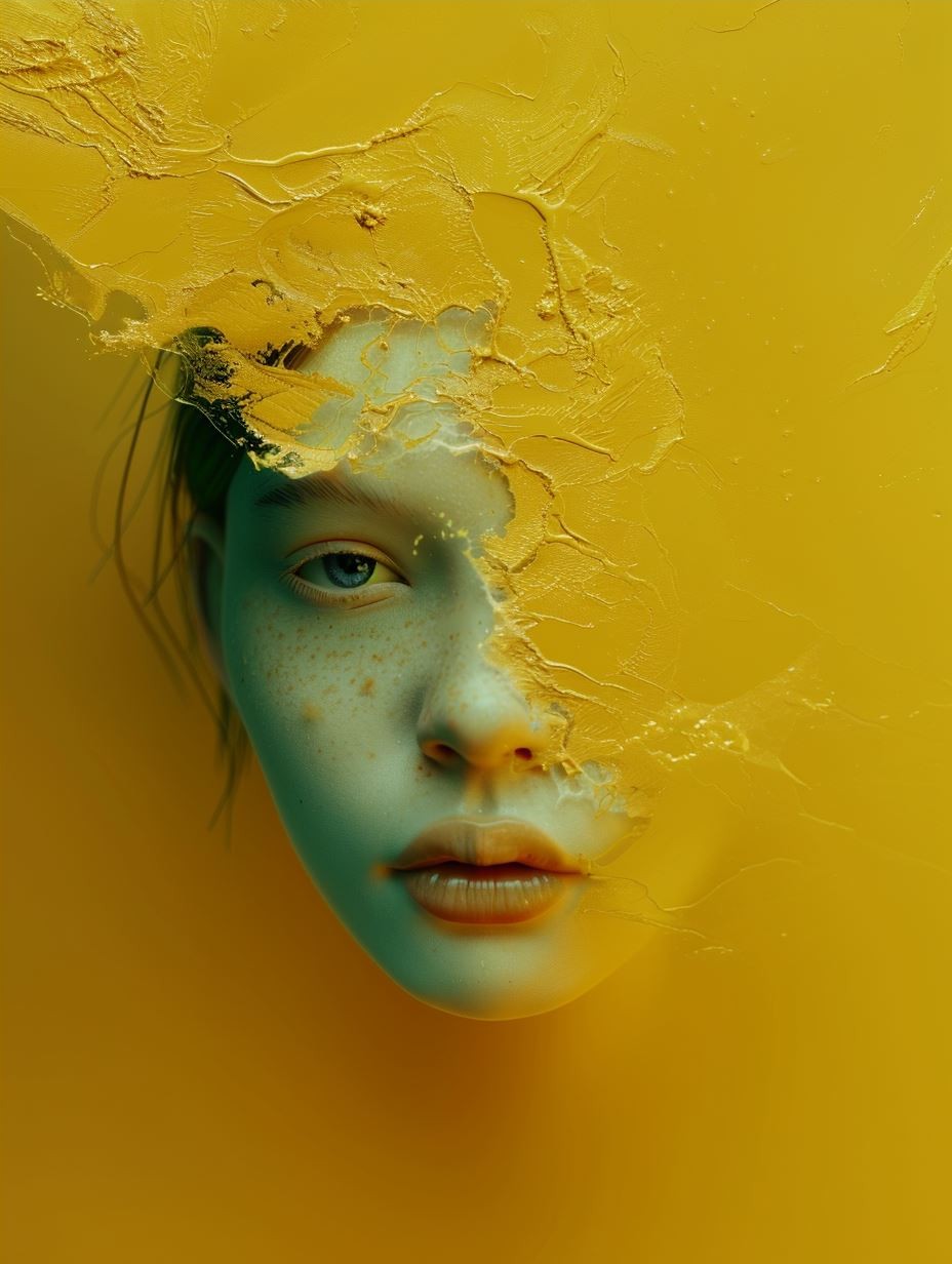 Golden Fracture Ethereal Portrait - Image 4