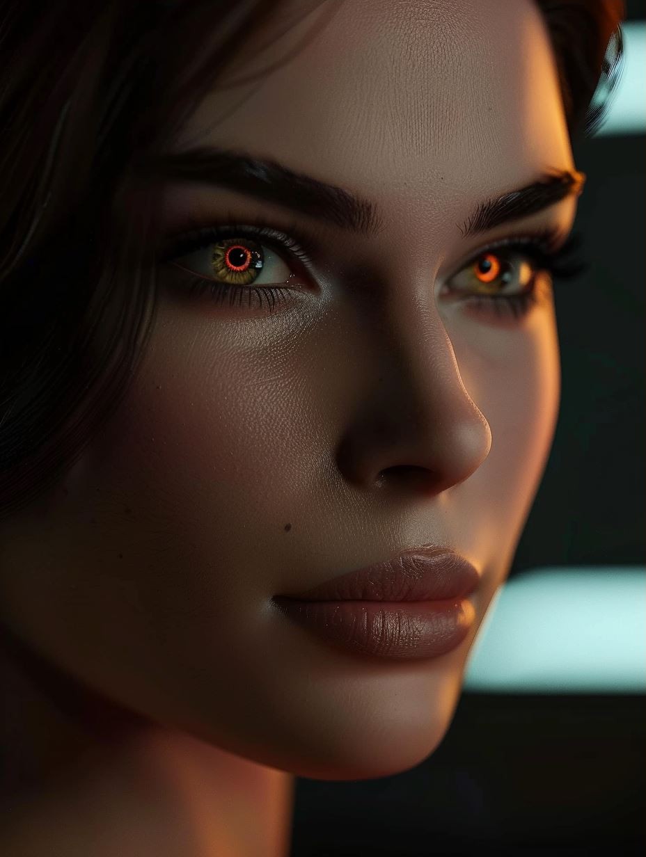 Futuristic Cybernetic Elegance Portrait - Image 3