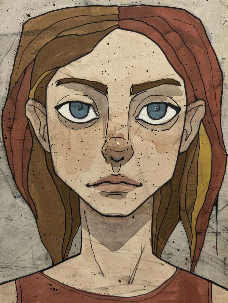 Crimson Gaze Sketch - Image 3