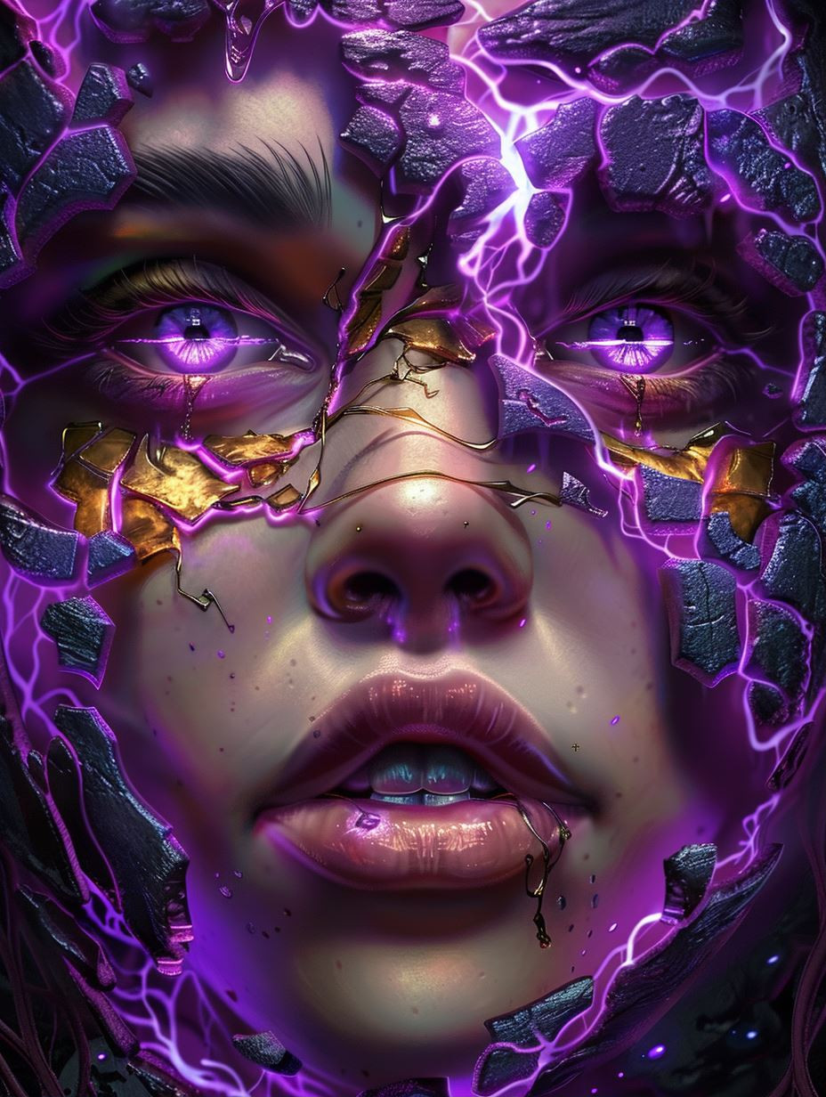 Ethereal Violet Cosmic Portraits - Image 1