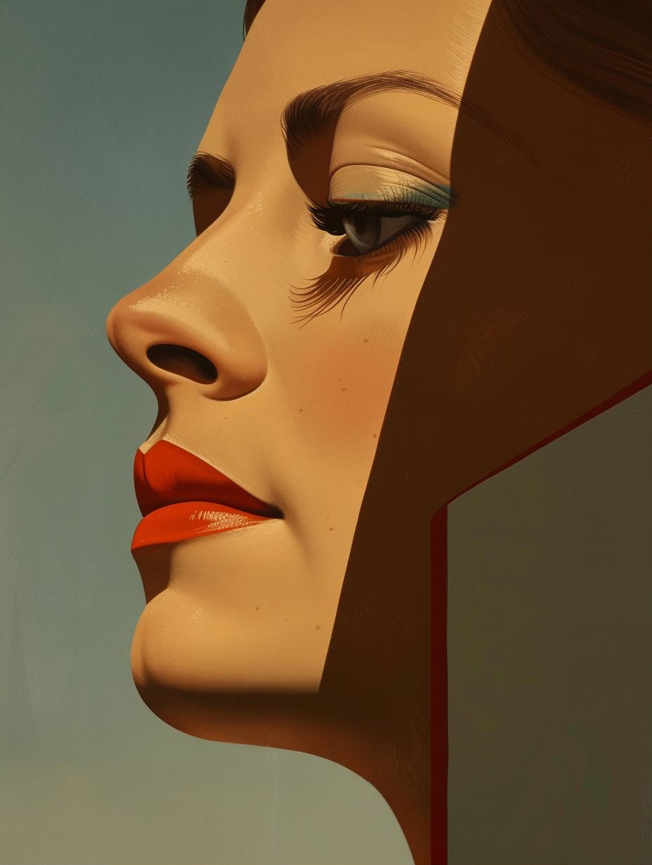 Geometric Surrealist Beauty Portrait