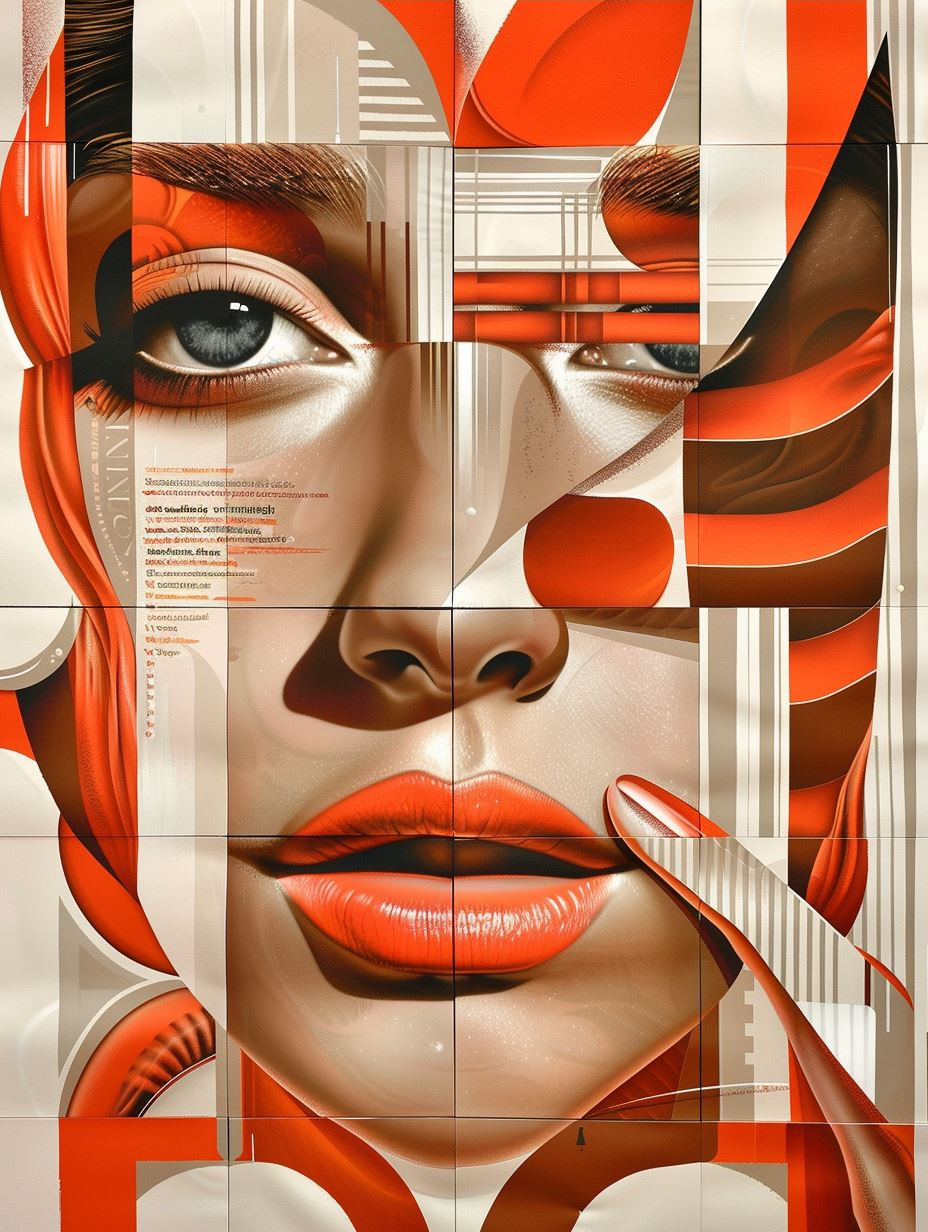 Fragmented Beauty in Orange - Image 3