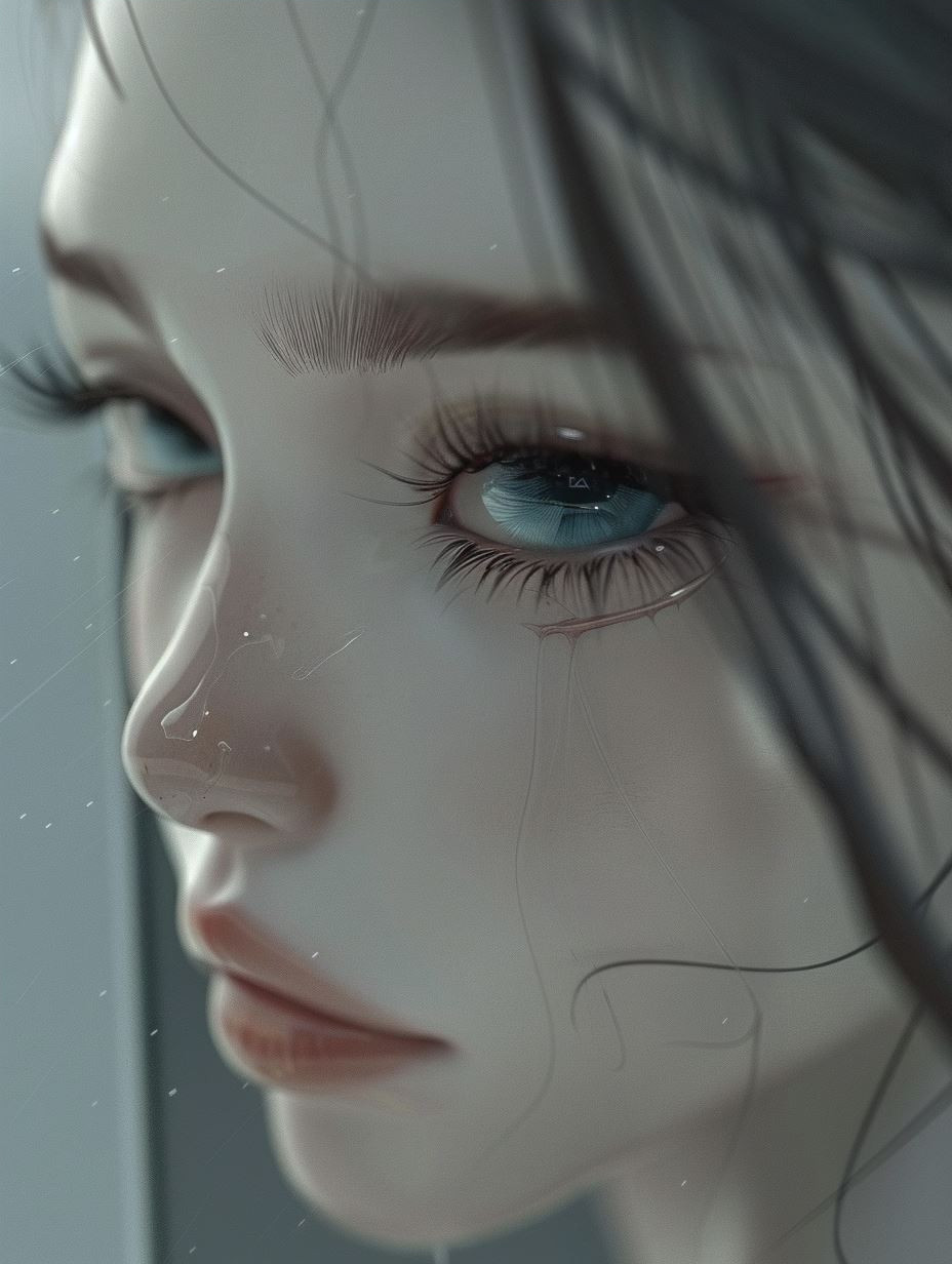 Melancholy Gaze in Rain - Image 4