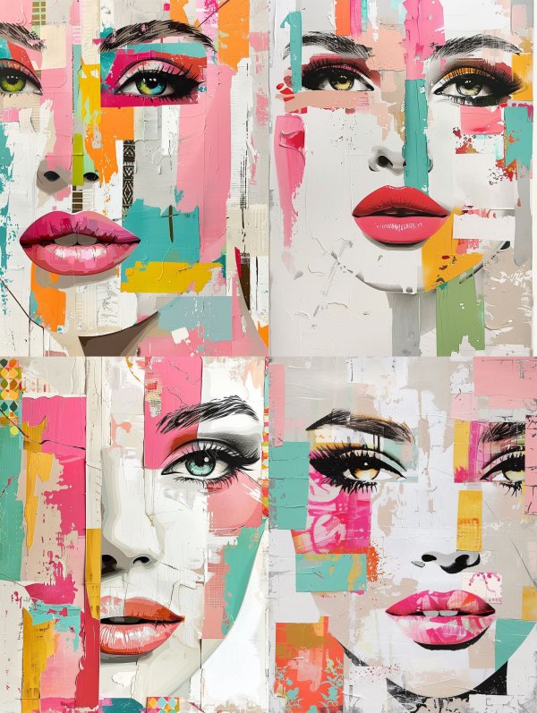 Fragmented Beauty: A Modern Collage