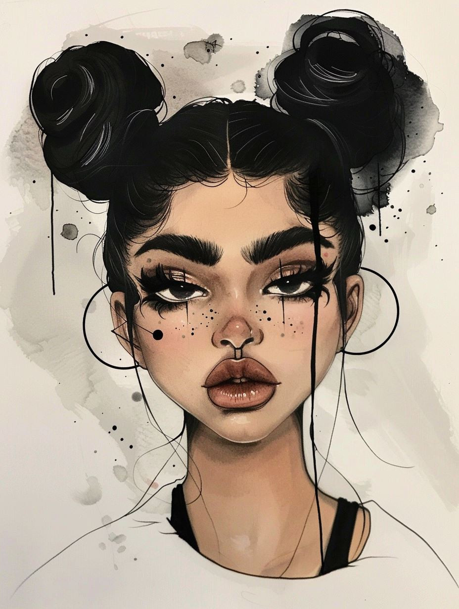 Melancholy Muse: A Study in Ink - Image 2