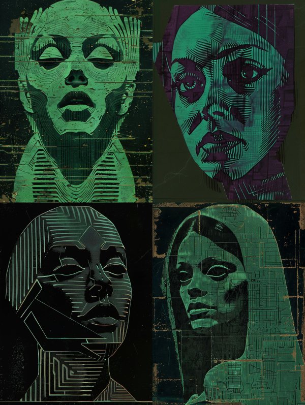 Neon Cybernetic Portrait Studies