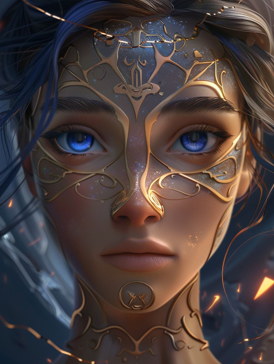 Ethereal Golden Celestial Portraits - Image 3