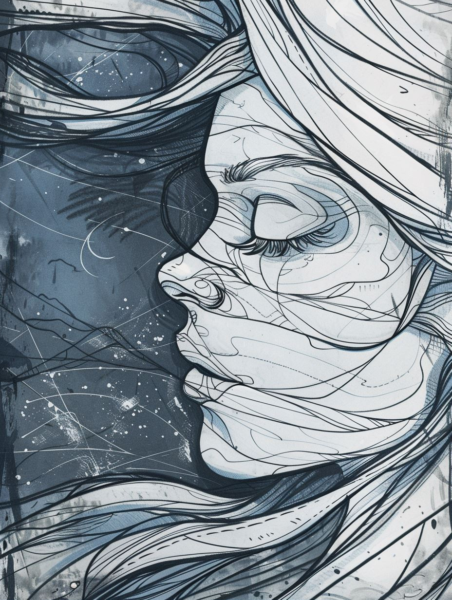 Ethereal Blue Ink Portraits - Image 2