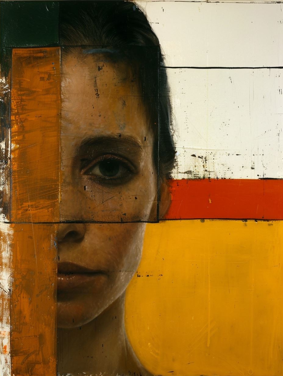 Fragmented Gaze in Ochre - Image 2