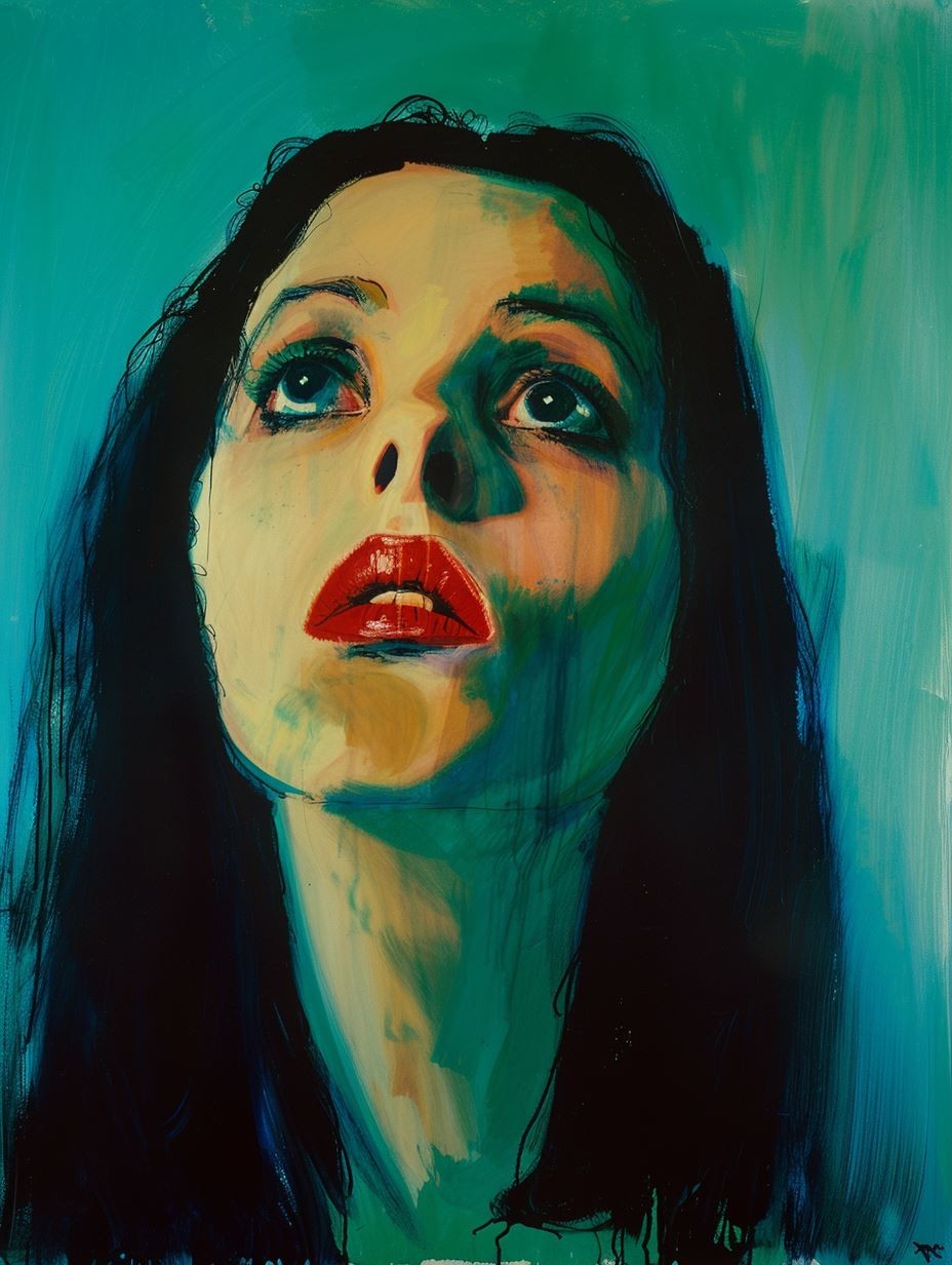 Ethereal Gaze in Neon Teal - Image 1