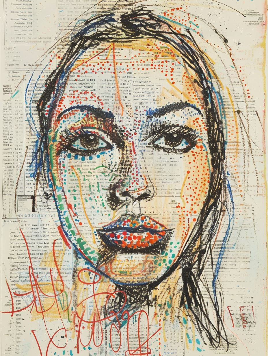 Abstract Mixed Media Portrait Studies - Image 2