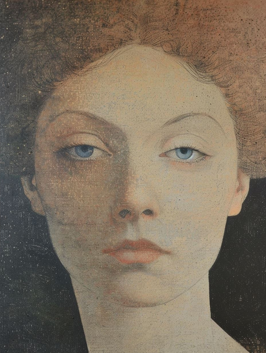 Ethereal Stippled Portrait of Serenity - Image 2