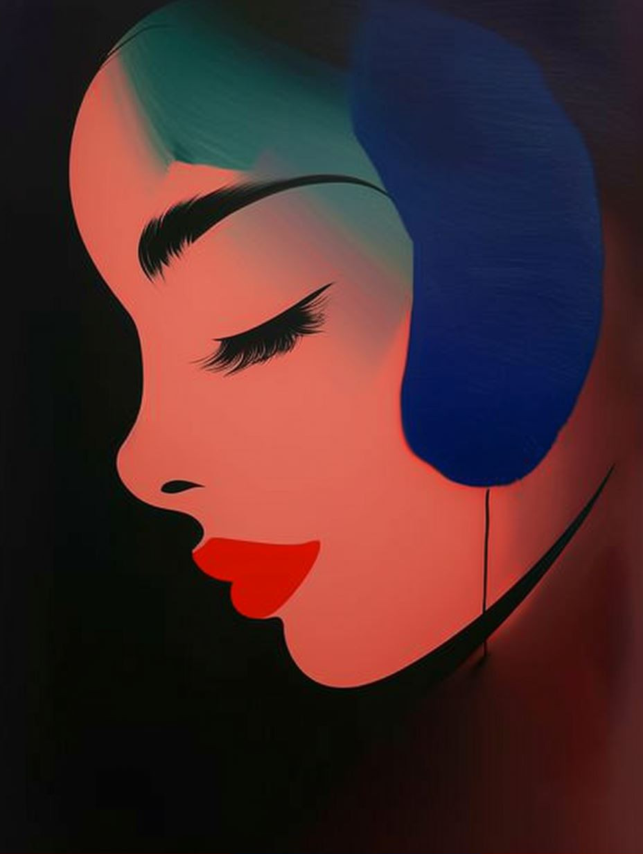 Crimson Dream Minimalist Portrait - Image 2