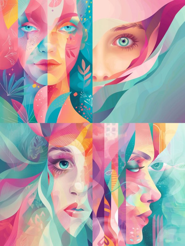 Vibrant Prism Portrait Fusion