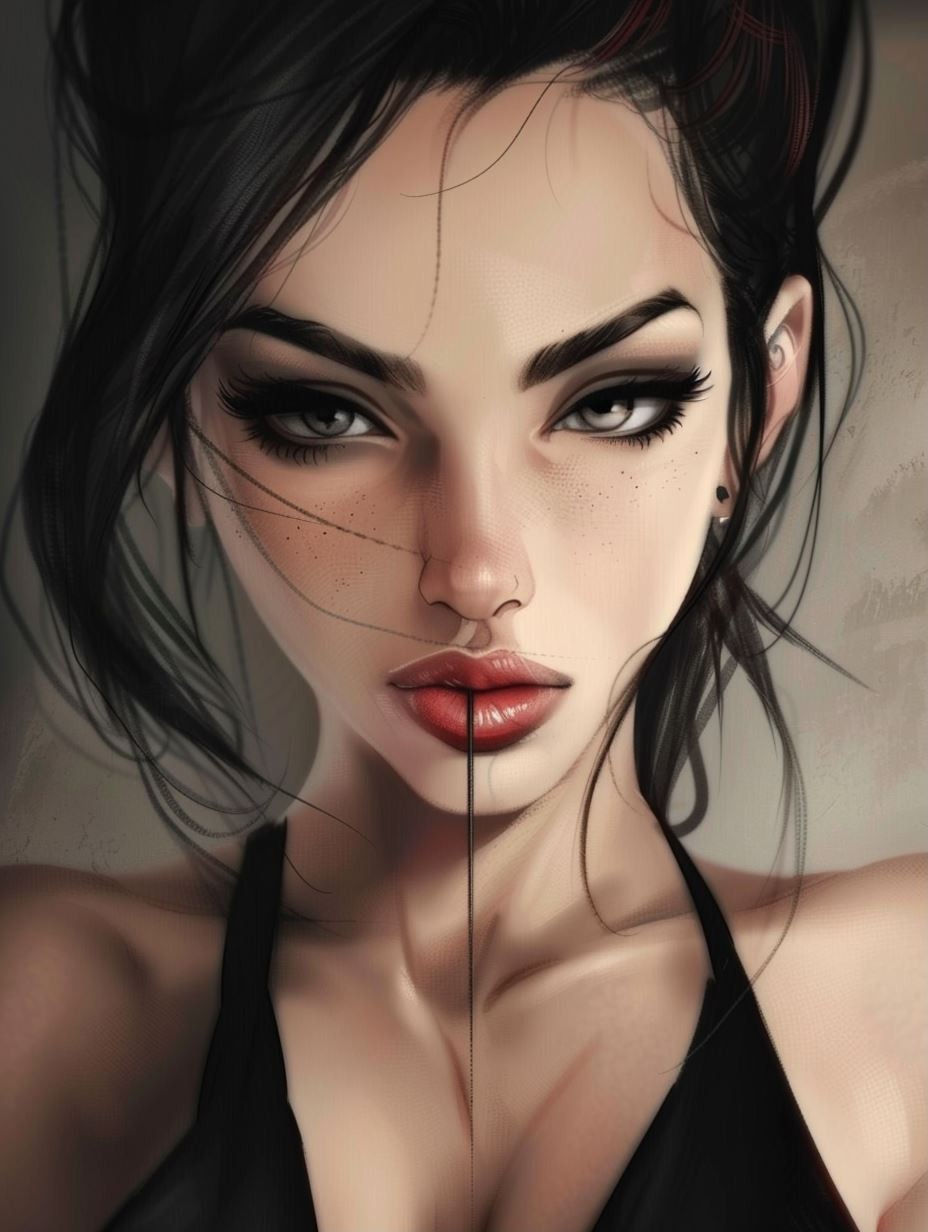 Dark Elegance Digital Portrait