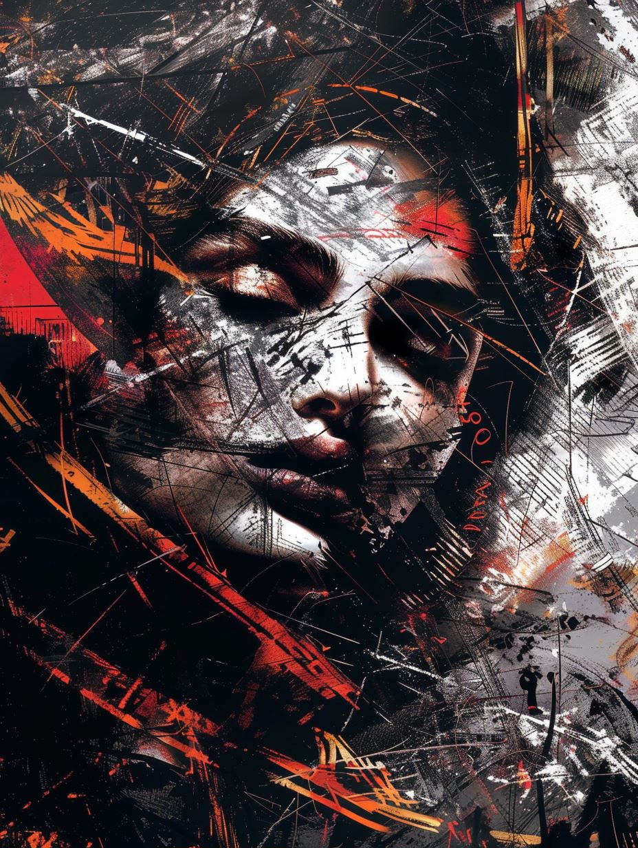 Dark Abstract Crimson Portraits - Image 1
