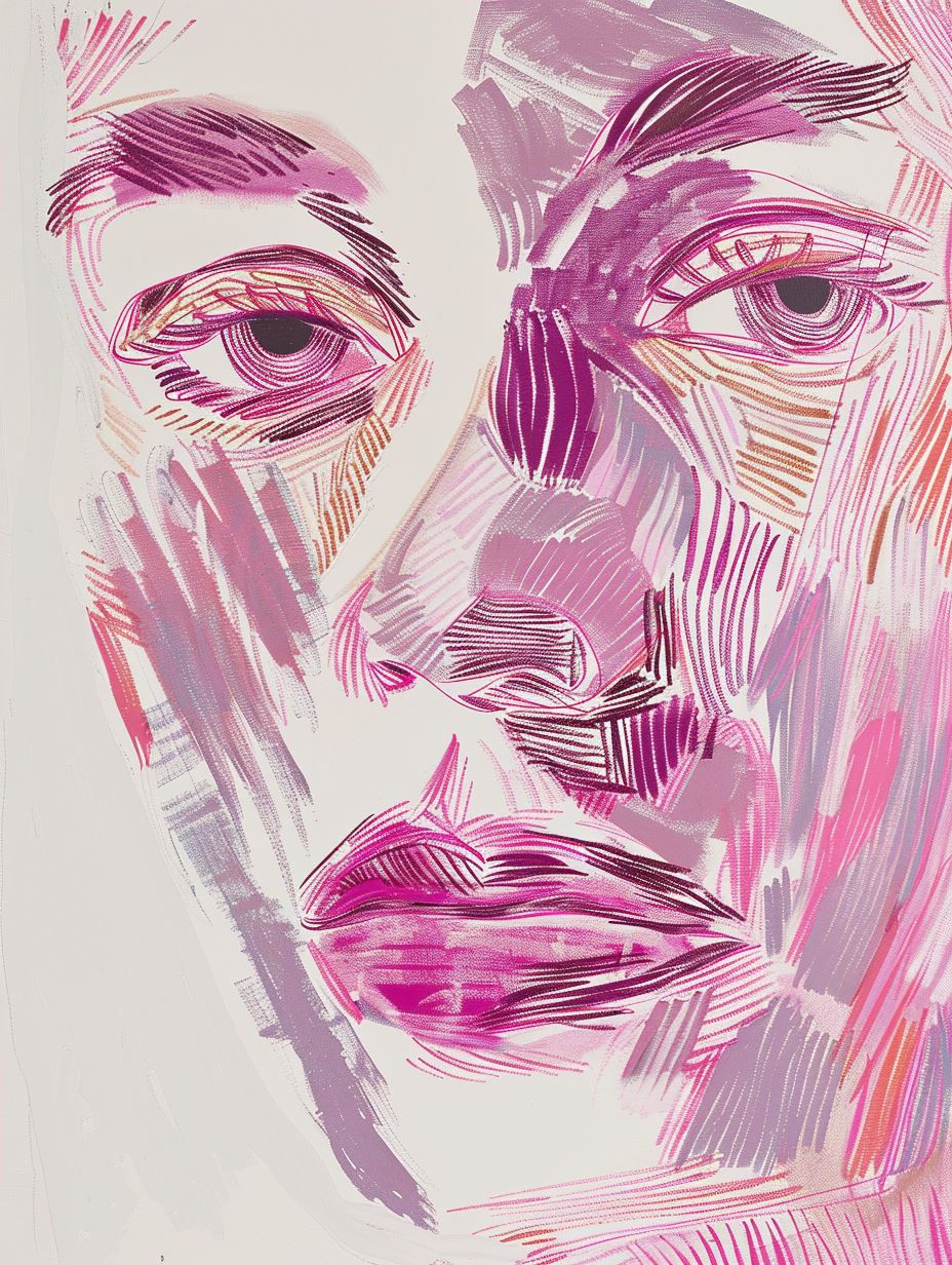 Fragmented Portraits in Magenta Hues - Image 4