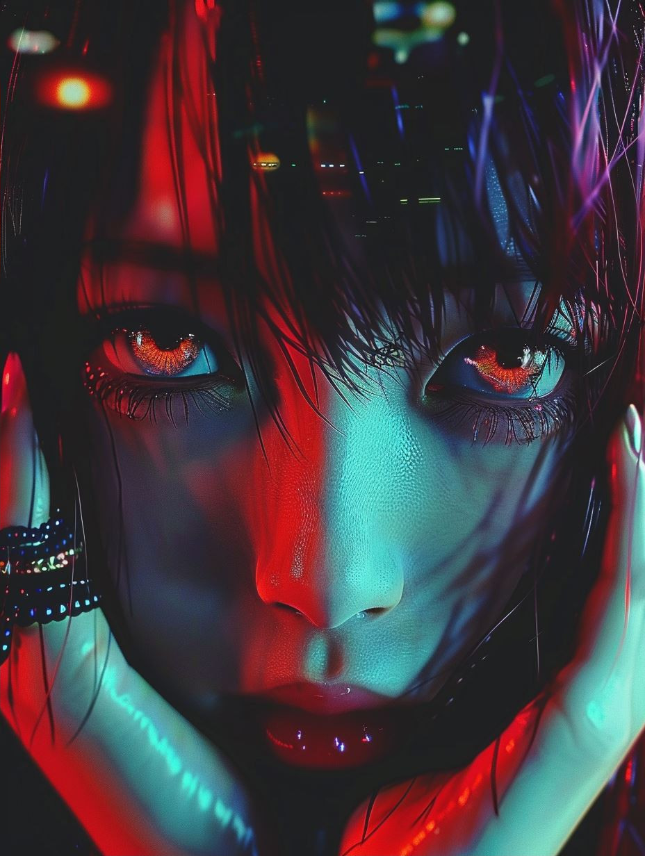 Neon Shadows: Cyberpunk Digital Portraits - Image 2