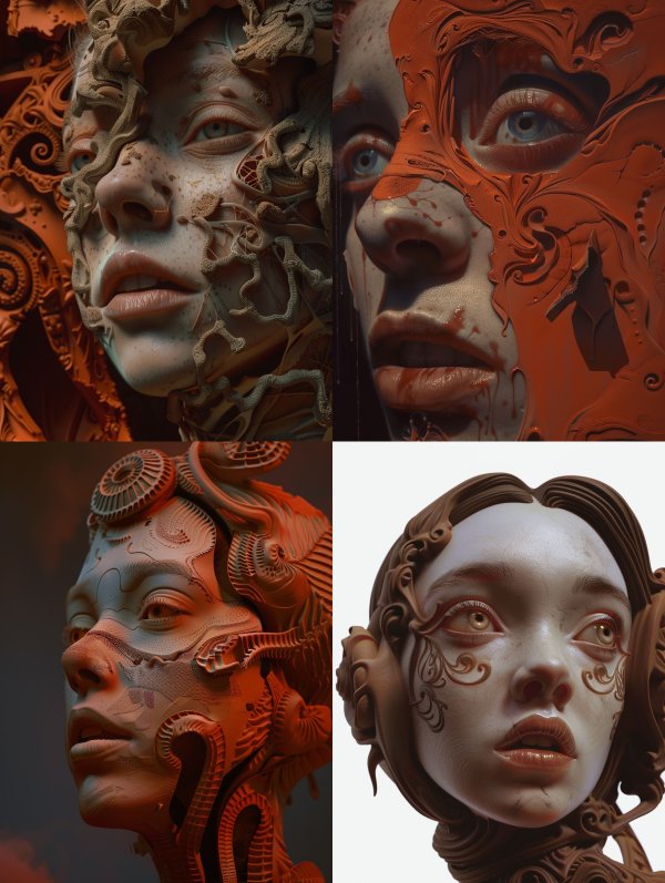 Ethereal Clay Fusion Portrait