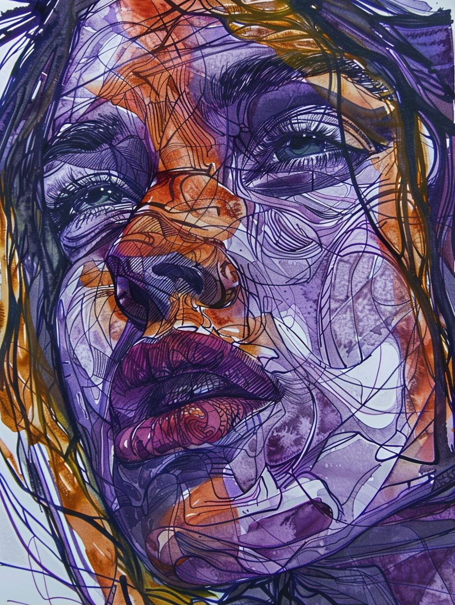Fragmented Soul in Violet Hues - Image 1