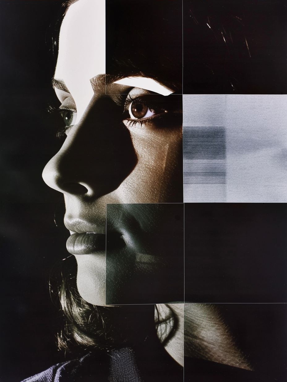 Fragmented Crimson Gaze Portrait - Image 4