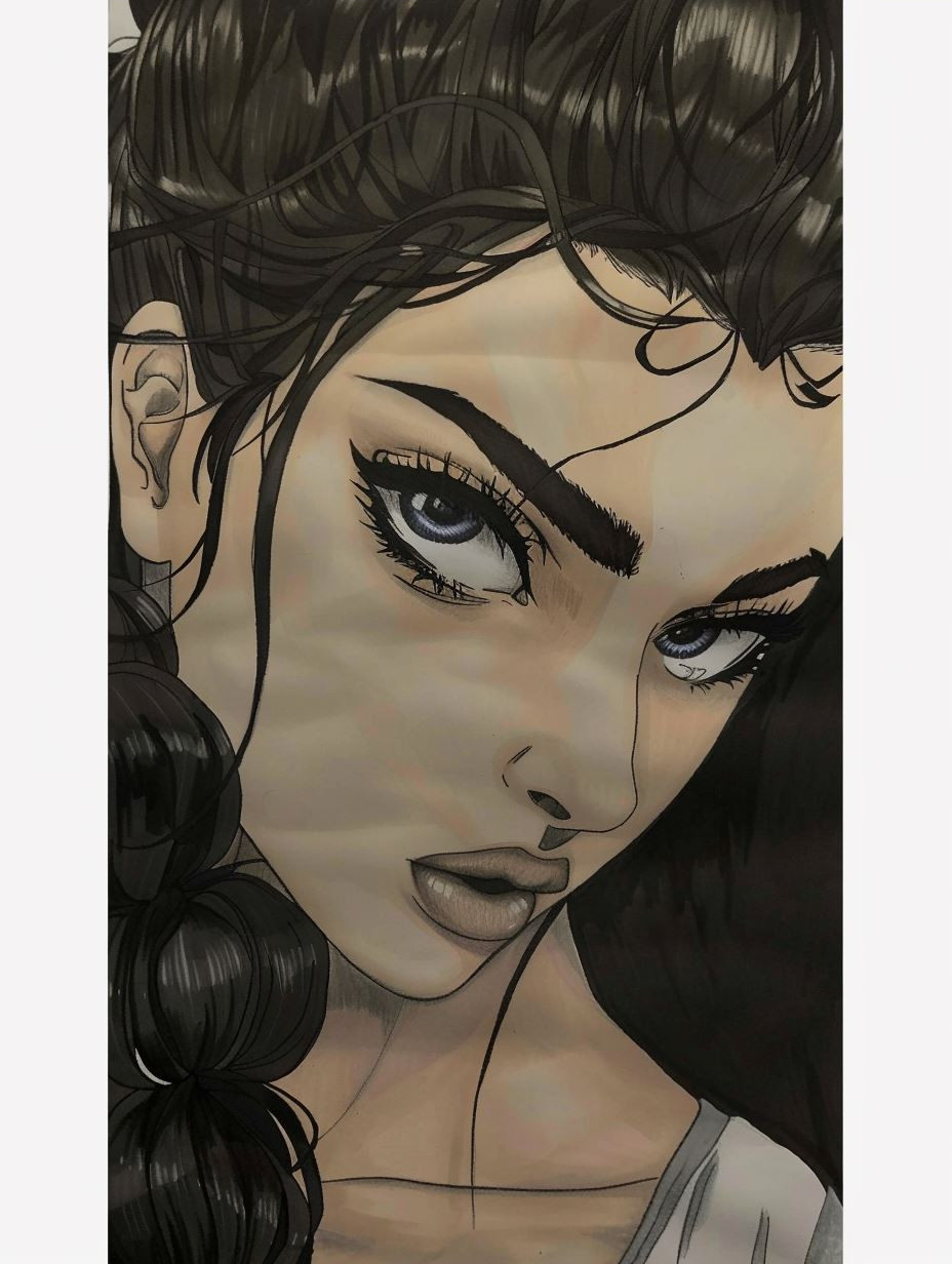 Monochrome Ink Manga Portrait - Image 3