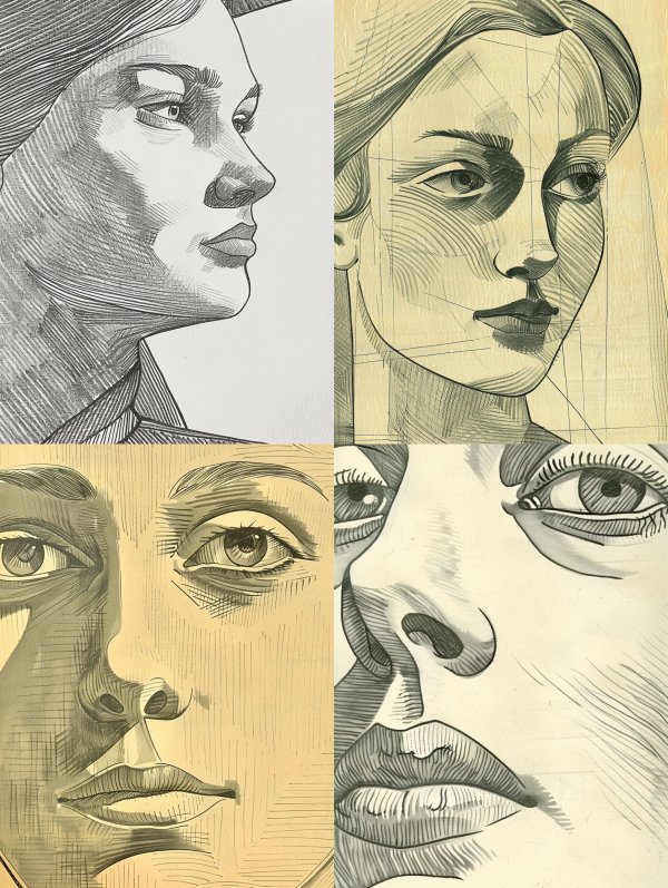 Lines of Elegance: Portrait Studies