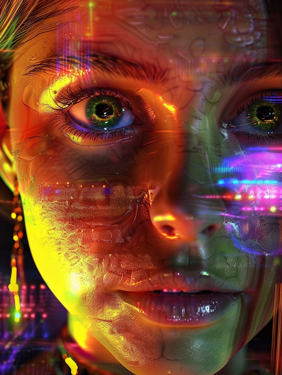 Prismatic Neon Cybernetic Visions - Image 2