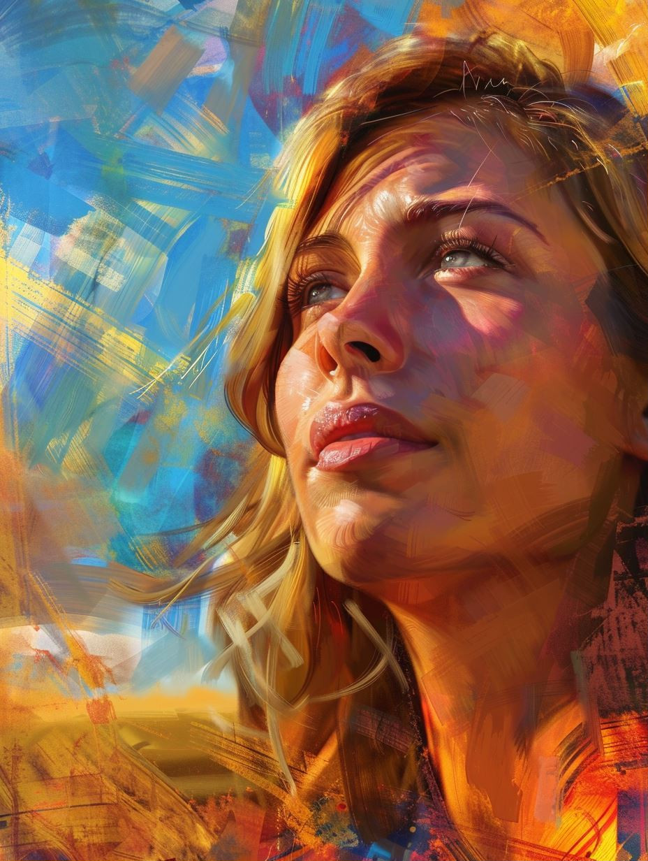 Vibrant Impressionist Portrait of Hope - Image 1