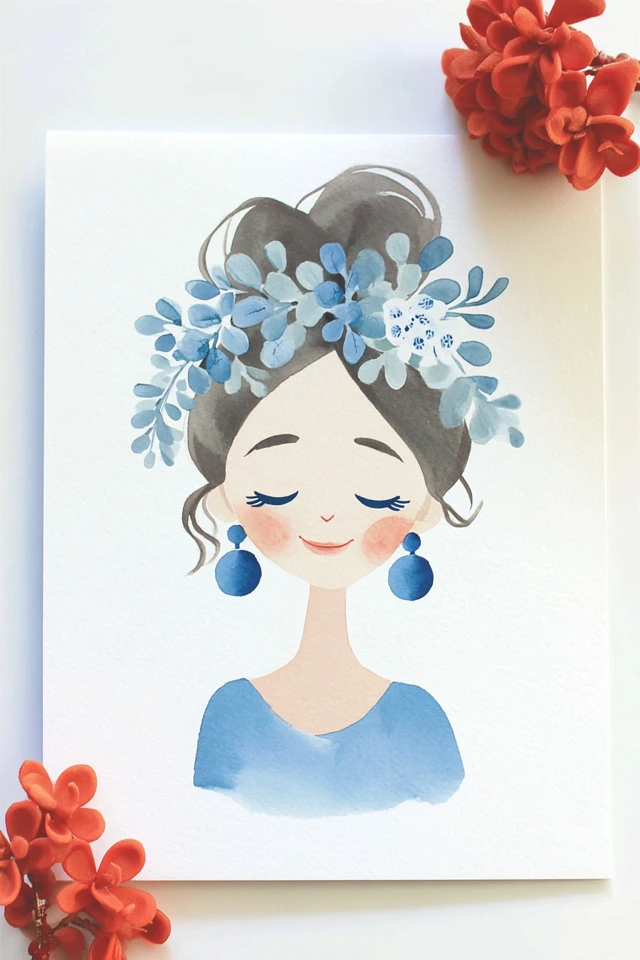 Azure Floral Serenity - Image 1