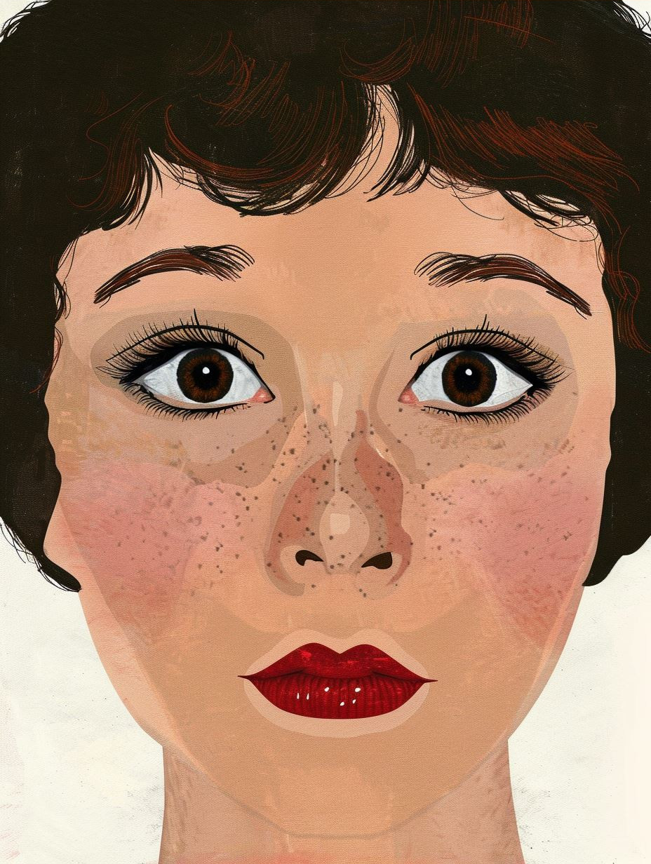 Vivid Crimson Portrait Study - Image 3