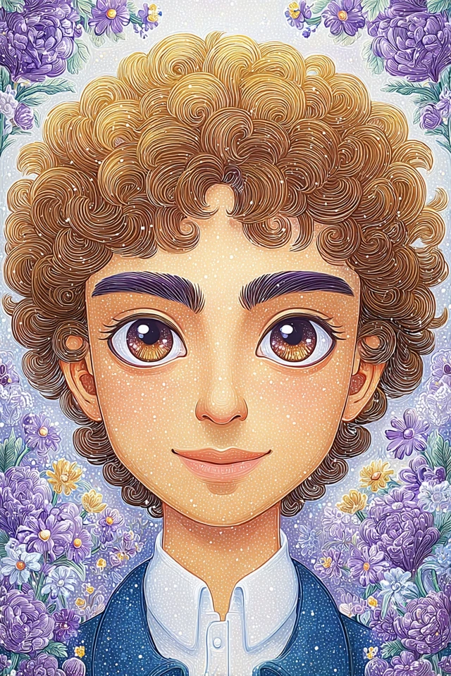 Golden Curls and Lavender Dreams - Image 1