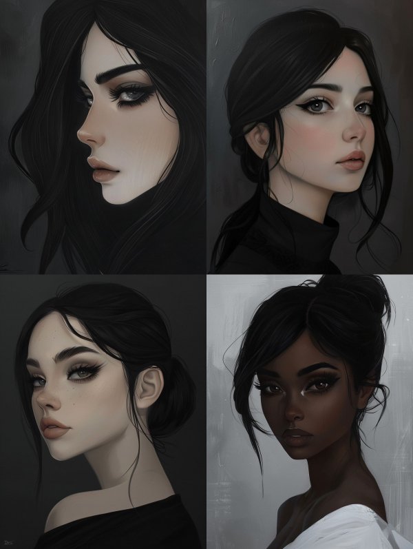 Ethereal Shadows: Digital Portraits of Elegance
