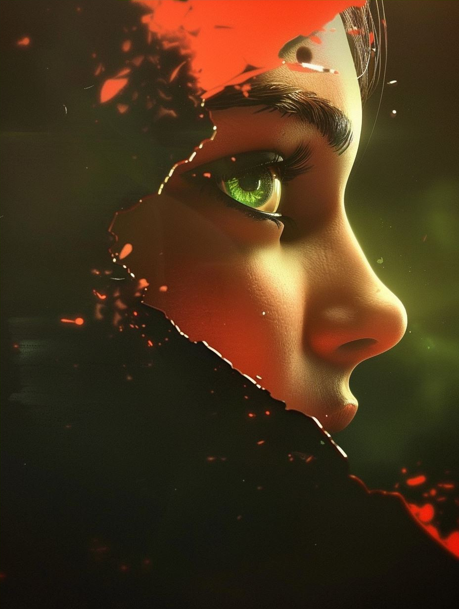 Ethereal Emerald Glow Portraits - Image 4