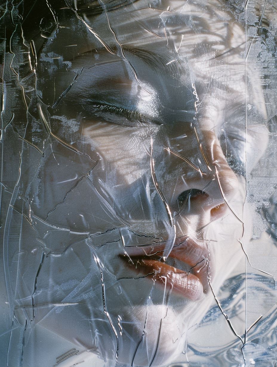 Fragmented Gaze Through Shattered Glass - Image 2