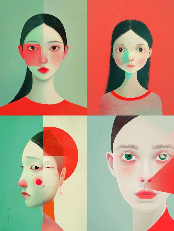 Geometric Portraits in Bold Contrast